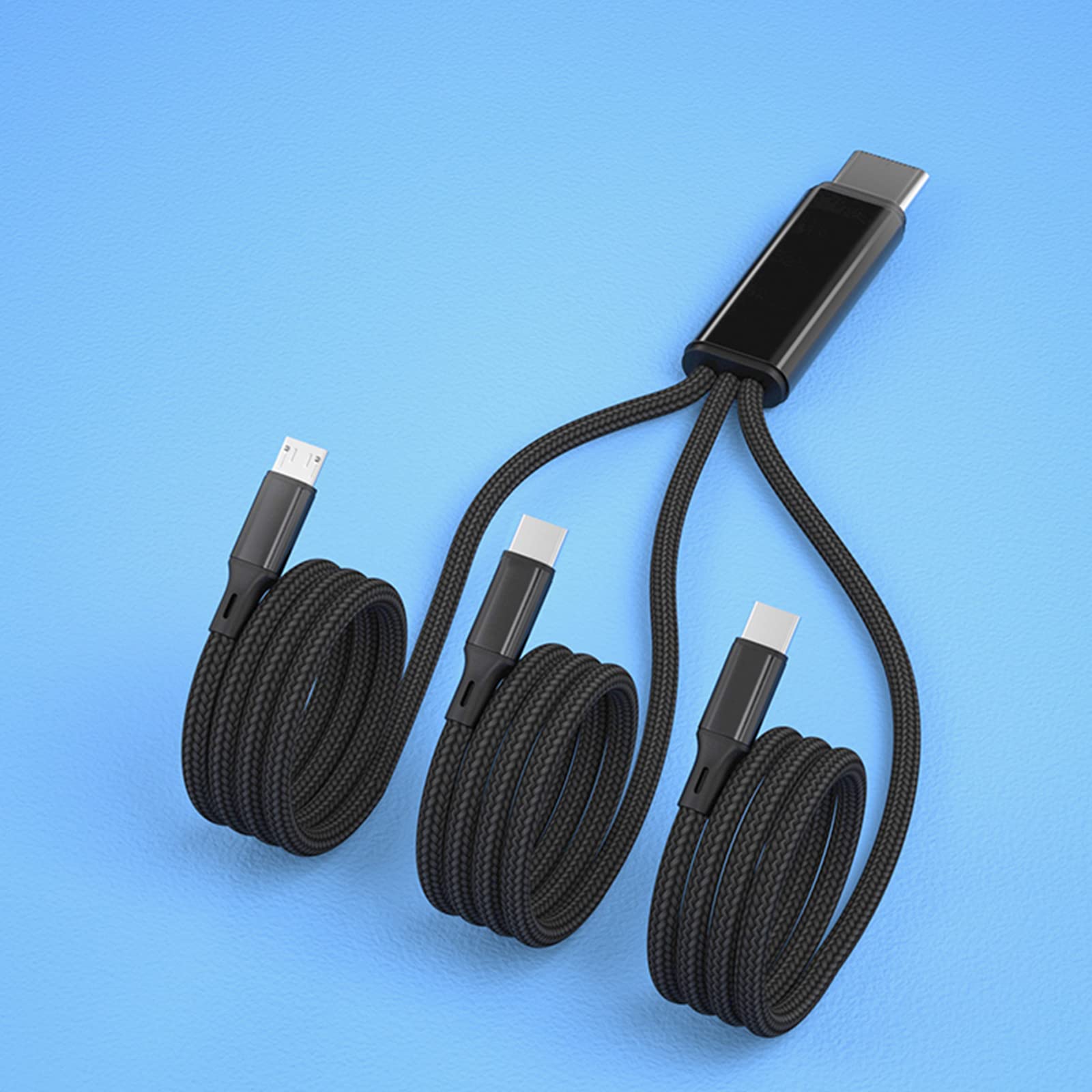2 A kabel do ładowania Multi USB 3 w 1 uniwersalny przewód nylonowy pleciony 3-1