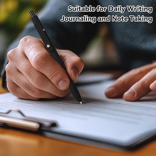 Miniatura 5 de FIOVER Bolígrafos de gel, 6 bolígrafos de punta fina, bolígrafos de escritura suave, bolígrafos de tinta de gel negra de 0.020 in, bolígrafos de