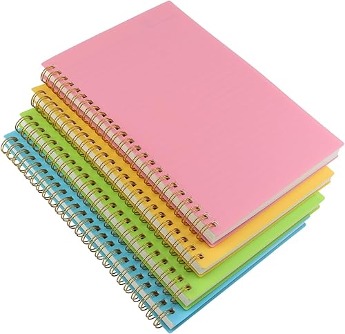 Miniatura 1 de Cuaderno en espiral, cuaderno de tapa dura de plástico de 5.5 x 8.5 pulgadas con 4 colores, 80 hojas160 páginas por diario para trabajo, estudio y