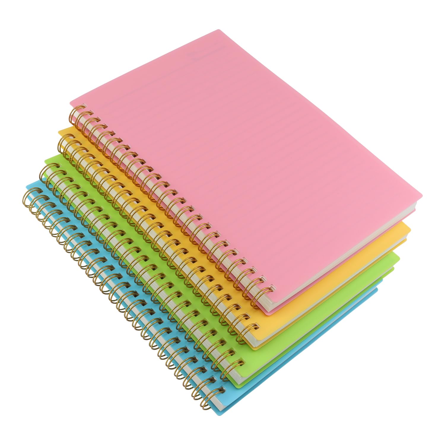 Paquete De 4 Cuadernos En Espiral De Tapa Dura A5, 160 Páginas, Papel