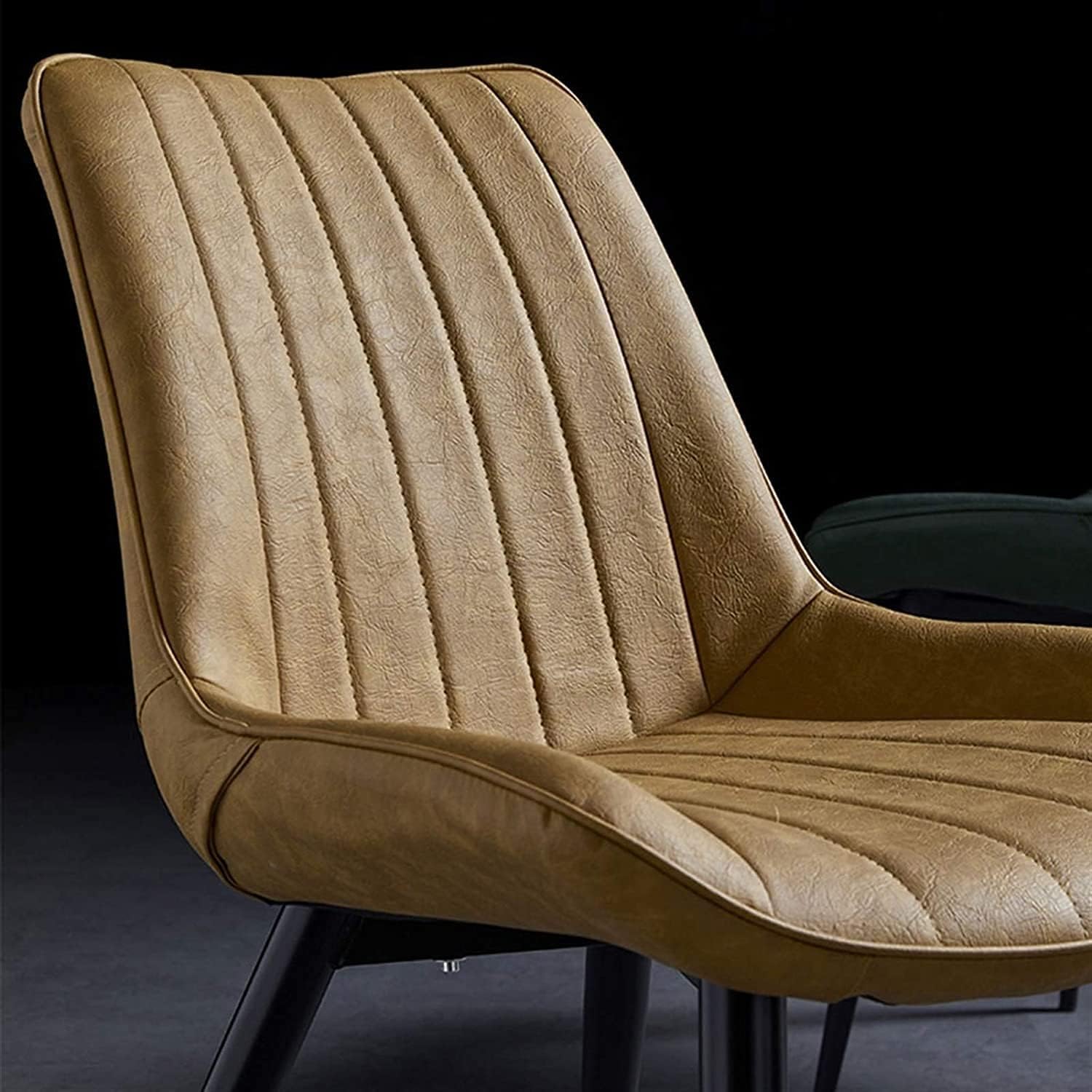 Modern Dining Room Chairs Set of 4 Sturdy Metal Legs Leather Office Chair Cushioned Soft Seat Dining Living Bedroom Home Office Chairs(Orange)