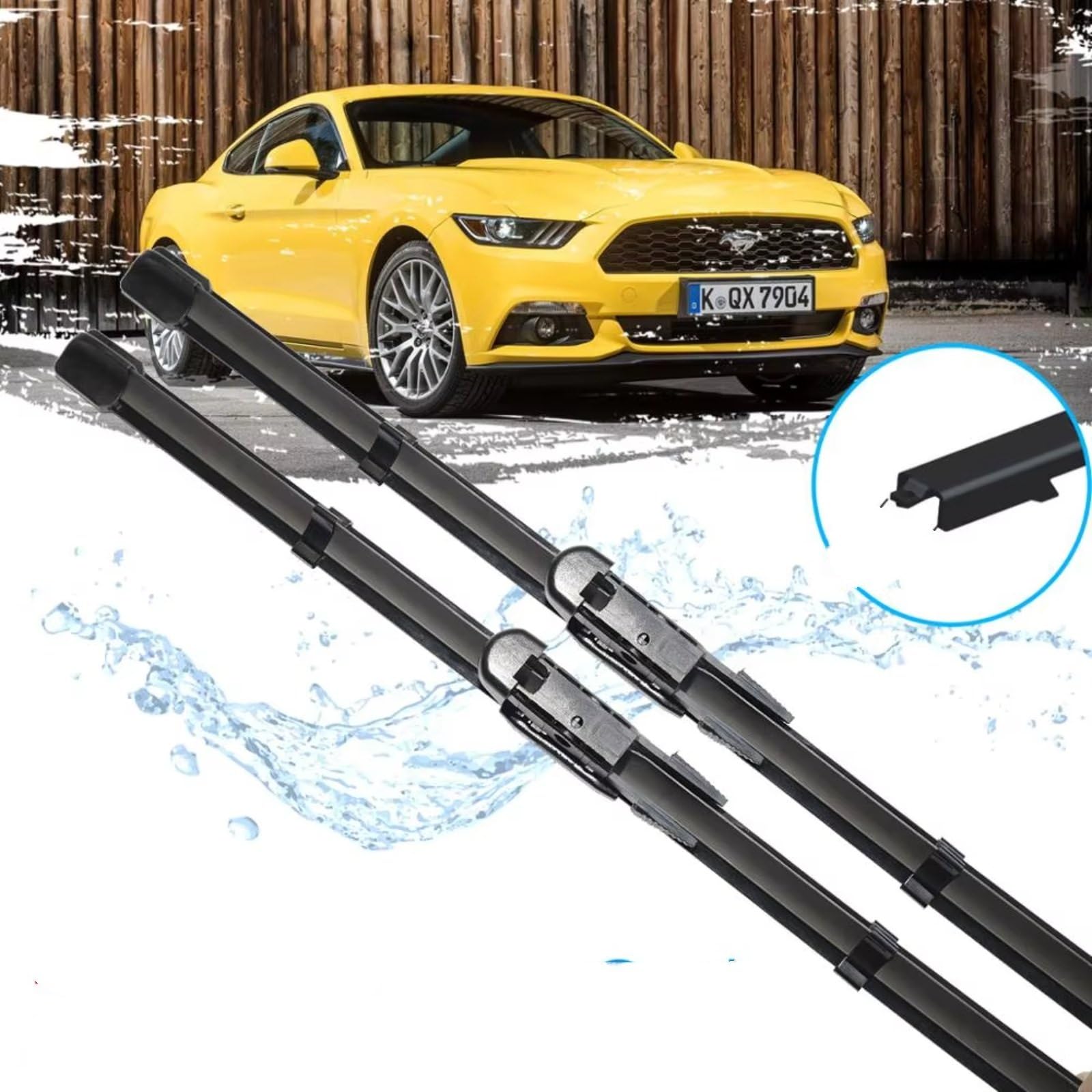 Escobillas Compatible con para Mustang 2007~2019 S550 para EcoBoost Export GT Escobillas limpiaparabrisas delanteras Accesorios para coche Escobillas limpiaparabrisas