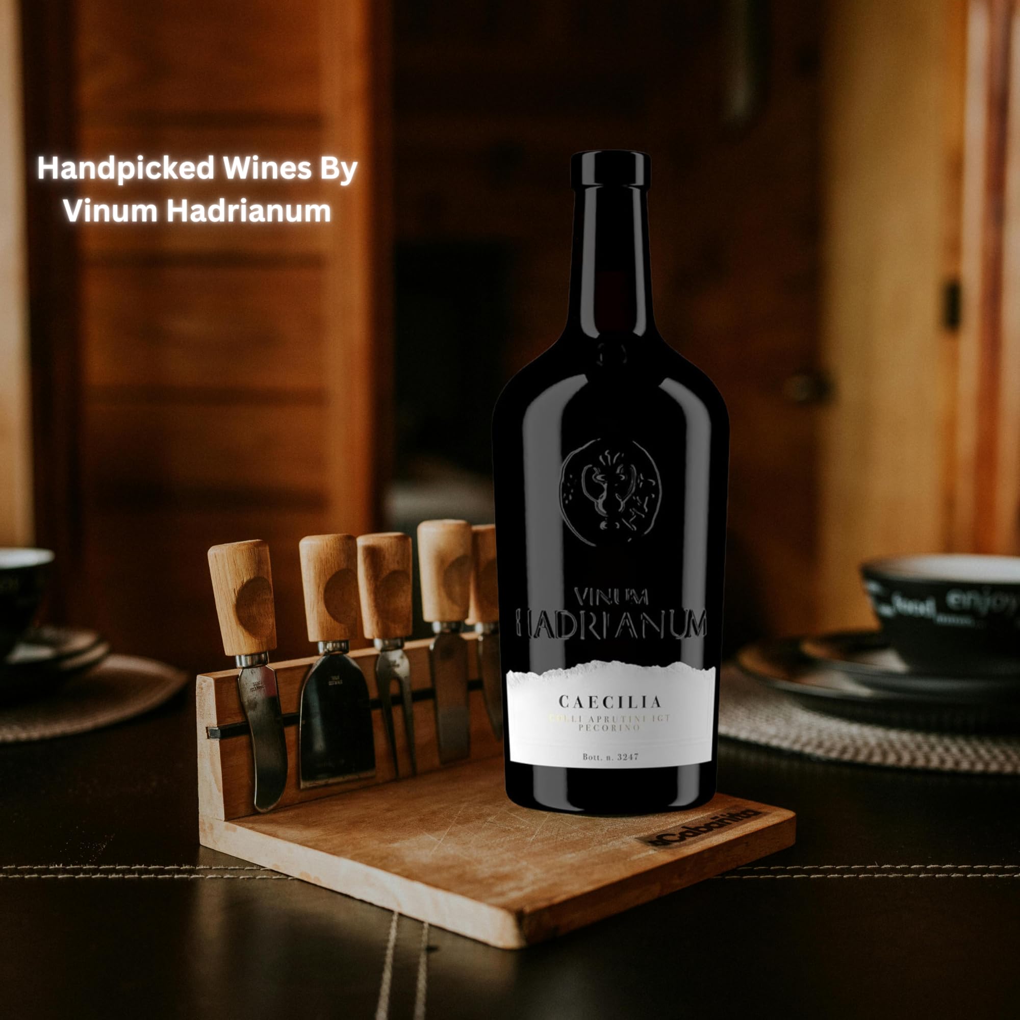 3 Bottles Italian CAECILIA 2022 White Wine (Color Straw Yellow) by Vinum Hadrianum | Pecorino Colli Aprutini IGT Hi- Embrace Italian Wine | Excellence in Every Sip - (Each Bottle 750 ml)