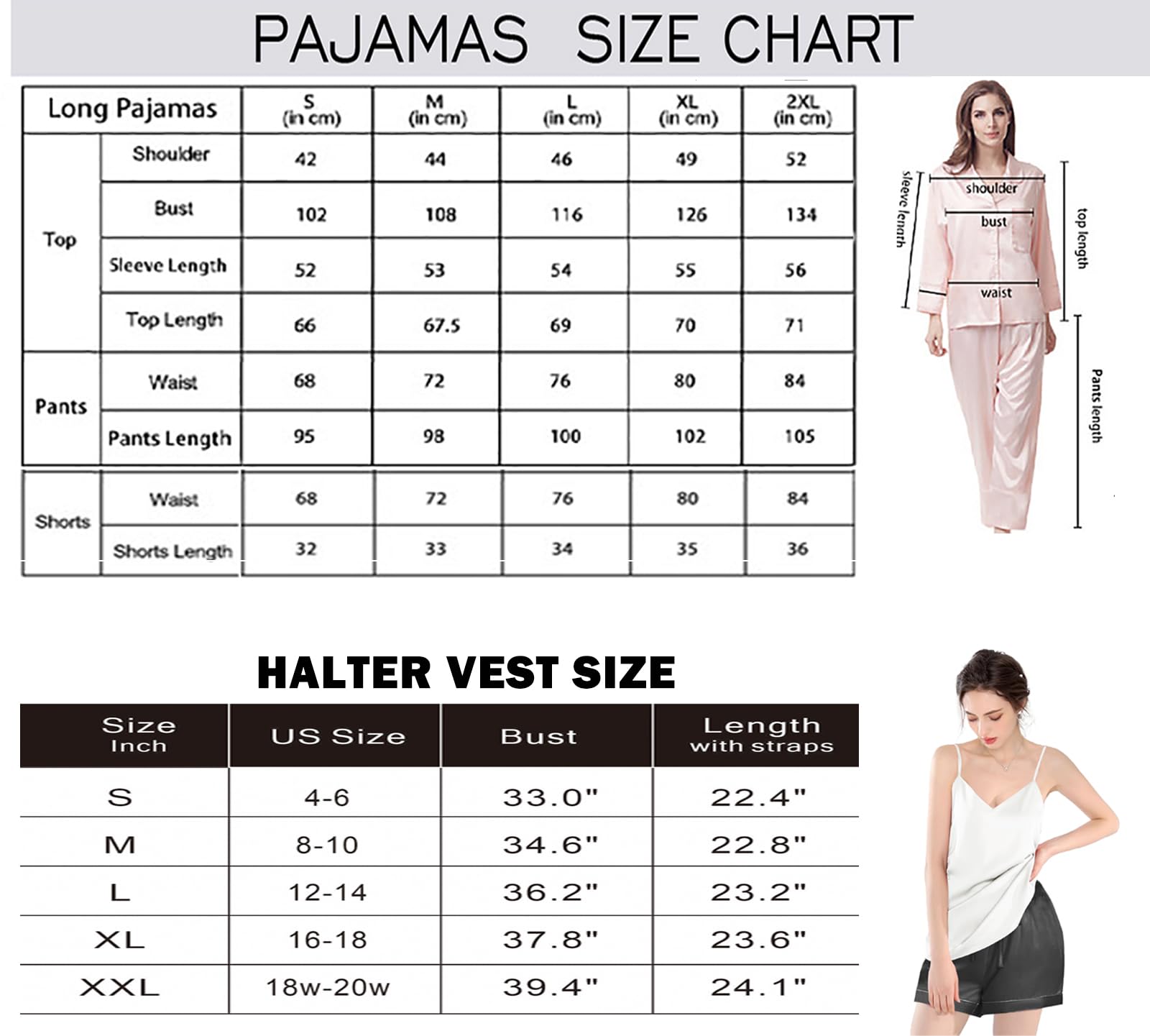 WJing Yi Jia Conjunto de pijama de satén de seda para mujer, conjunto de pijama largo, camisola sexy, 6 piezas