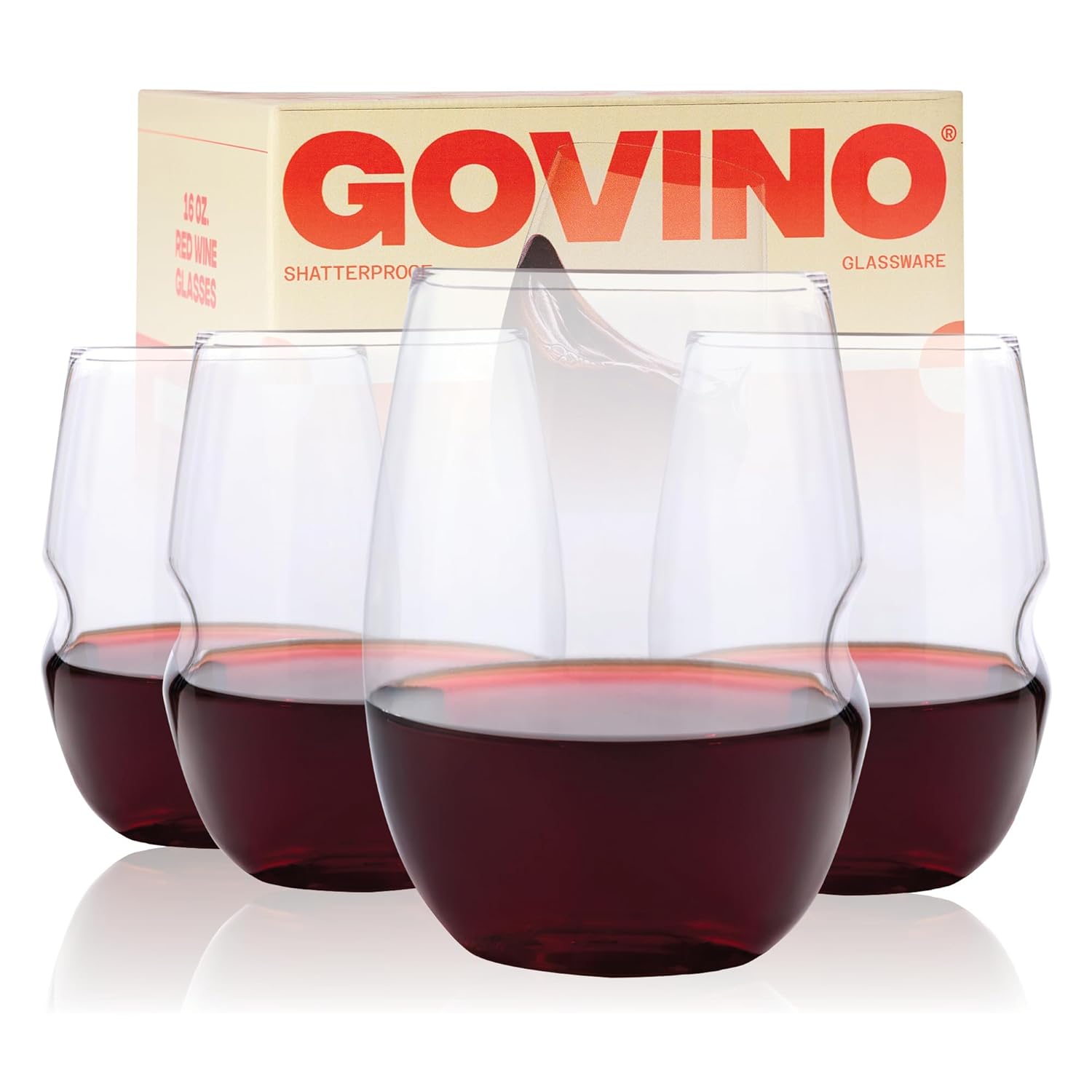 Unbreakable Stemless Wine Glass – Set of 4, 16oz, Dishwasher Safe, BPA-free Tritan, Clear Stemless Red Wine Glasses, Shatterproof for Indoor, Outdoor, Everyday Use. Reusable, Made in the USA - Image 2