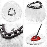 Vista 3 de Paquete de 8 cabezales de repuesto para trapeador, 100% microfibra, repuesto para trapeador giratorio, 360 cabezales de repuesto de limpieza