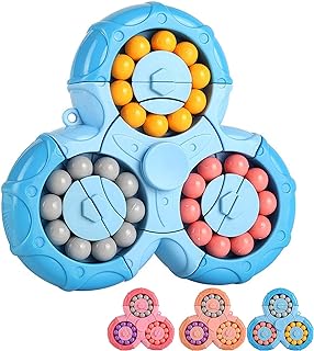 Magic Bean Rotating Cube,Creative Rotating Finger Cube Fidget Puzzle Toy,Boys Girls Handheld Spinner Stress Anxiety Relief Ball Game Sensory Toys,Gift for Kids Ages 3 Above Christmas Birthday New Year