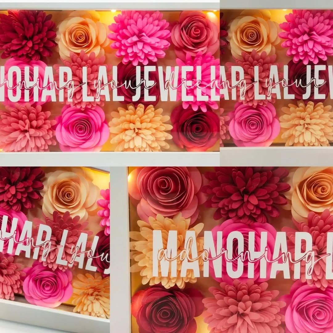 Kajal's Dreams n Moments Personalized Shadow Box Frame with Handmade 3D Flowers 2