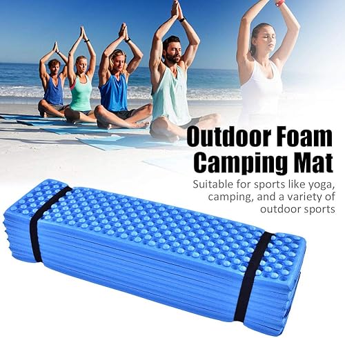 Miniatura 2 de Luqeeg Alfombrilla de espuma ultraligera para dormir, impermeable para camping, espuma al aire libre, alfombra de camping plegable para playa,