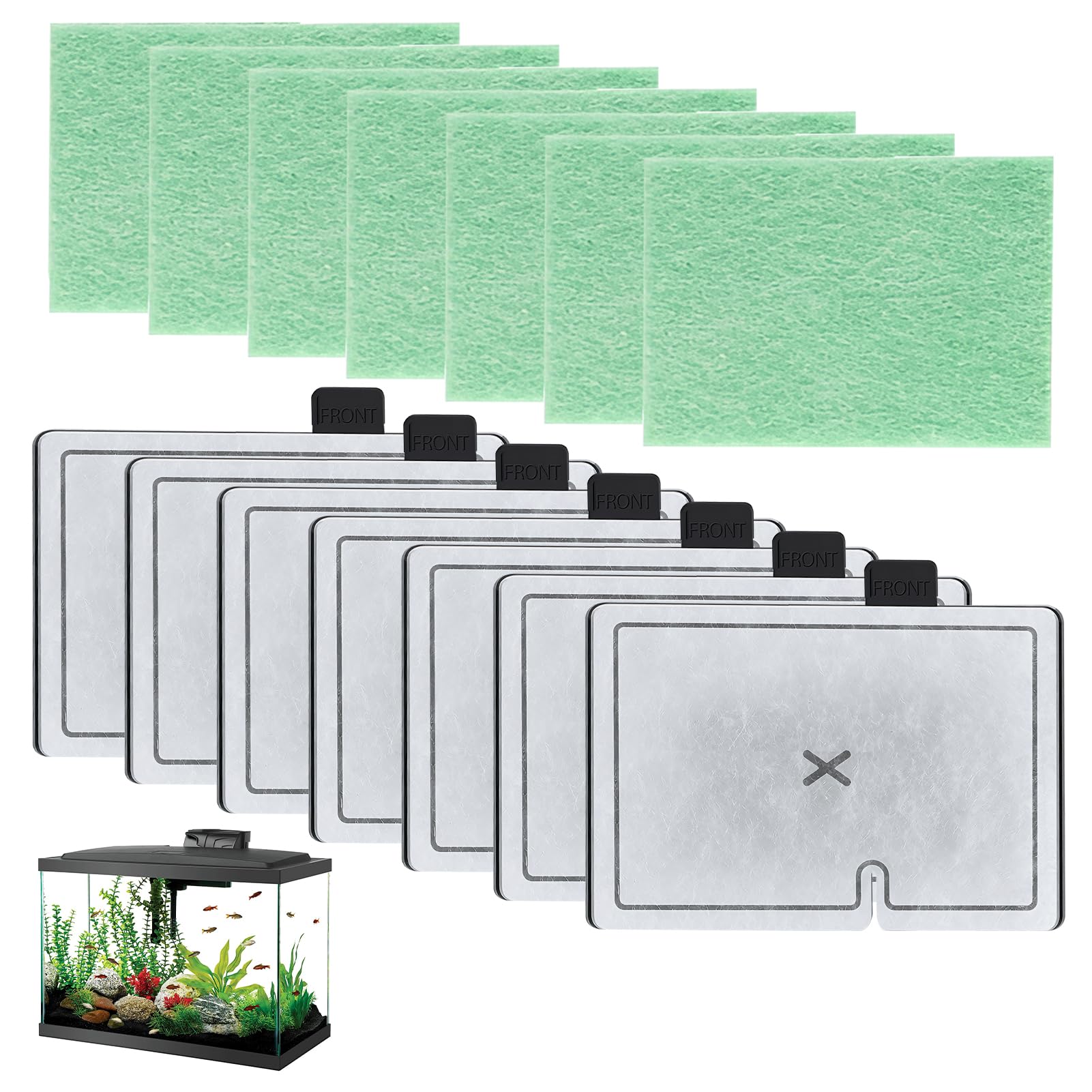 CF1 Filter Service Pack 7 Month Compatible with Interpet CF1 Filter Fish Tank Filter Cartridges Kit for Aquarium Replacement Pack (7 X Filter Cartridges, 7 X Algaway Pads)