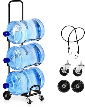5 Gallon Water Bottle Jug Holder 3 Tier Movable Water Jug Dispenser Stand