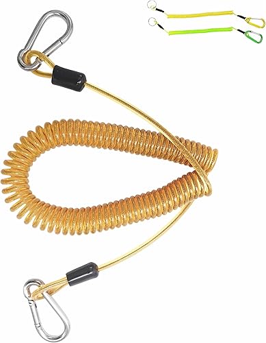 Miniatura 4 de Cordón retráctil de 10 pies a 150 libras de acero inoxidable en el interior de cuerda de seguridad de pesca resistente, cuerda de extensión para