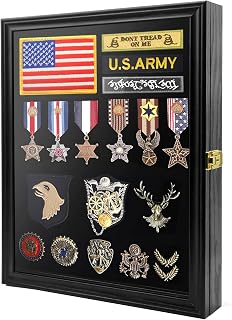 PiaoHao19x14 Pin Display Case Pin Collection Display Case with 98% UV Protection Acrylic Door for Military Medals, Jewelry Pins, Pin Gift, Insignia Ribbons, Beach Tags, Pin Collectibles
