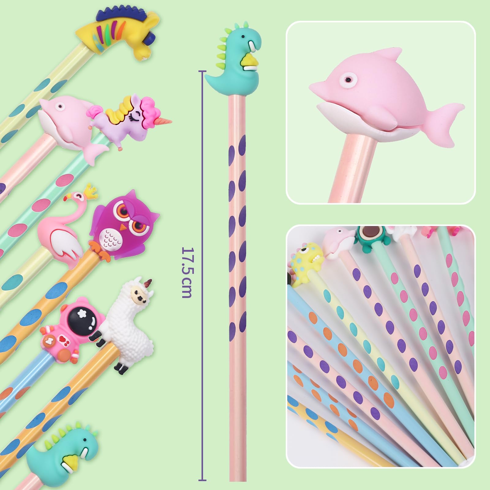 32 Pezzi Matite Colorate con Topper Animali Gadget Compleanno Bambini