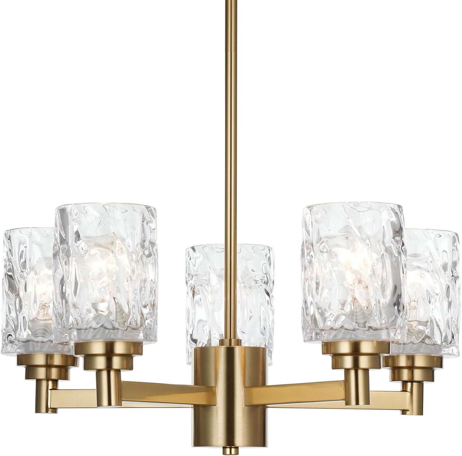 ALICE HOUSE 20 inch Dining Room Chandeliers, Brushed Brass Modern Farmhouse Lighting Fixture for Kitchen, Bedroom, Dress Room and Home Office AL5095-H5