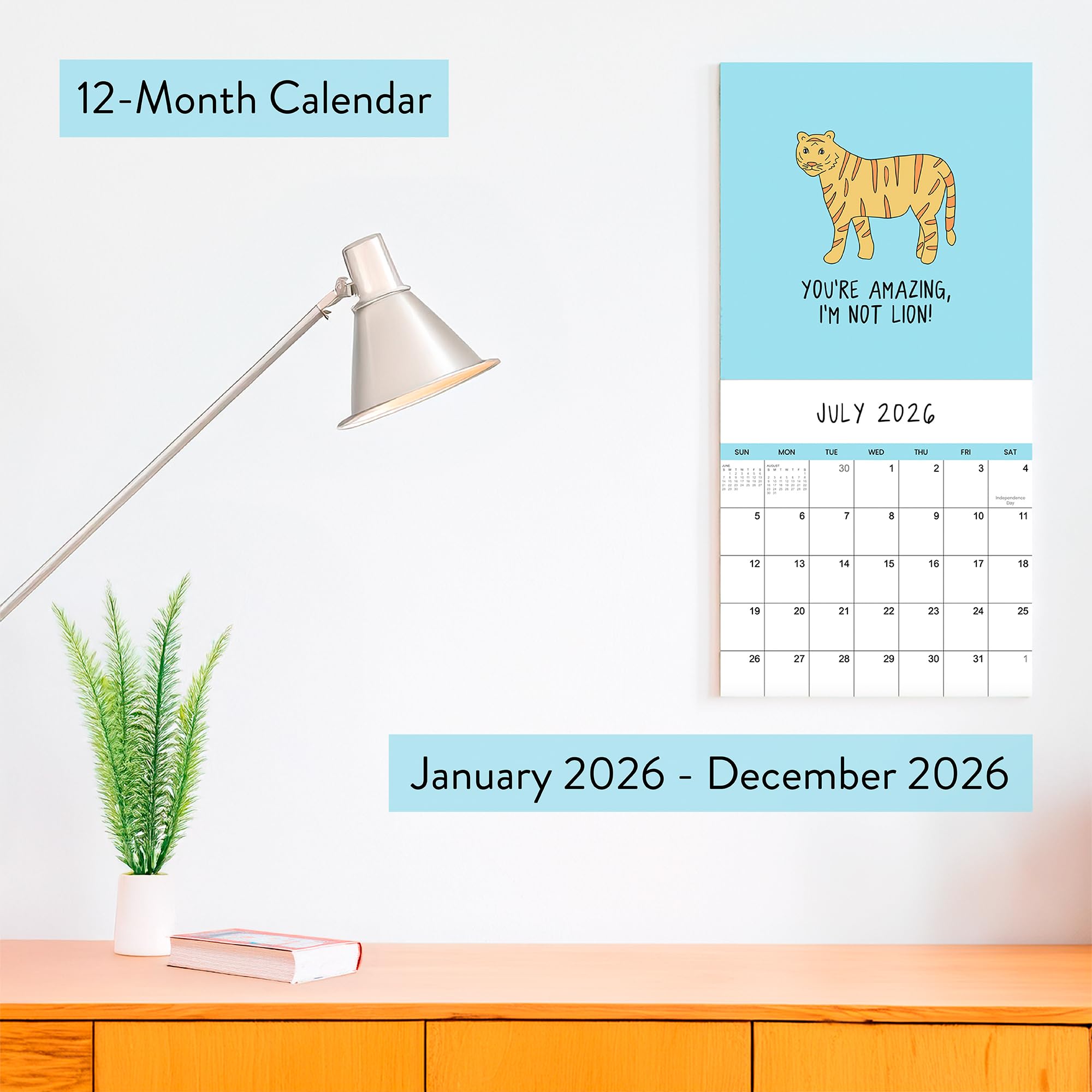 Snapklik.com : 2026 Punny Wall Calendar Funny 12 Month Calendar New For ...