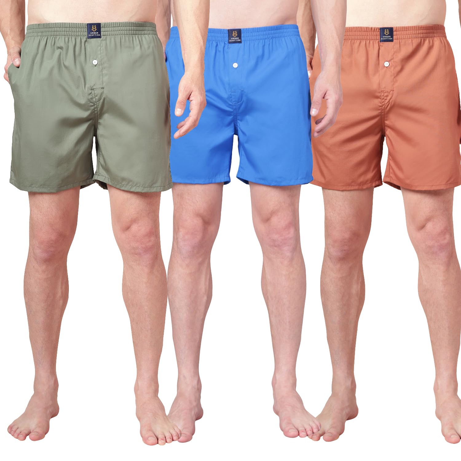 urban scottish Men’s 100% Cotton Solid Boxers Shorts with Side Pockets (Pack of 3) (USB-03-04-05-XL) Multicolour-picture-30