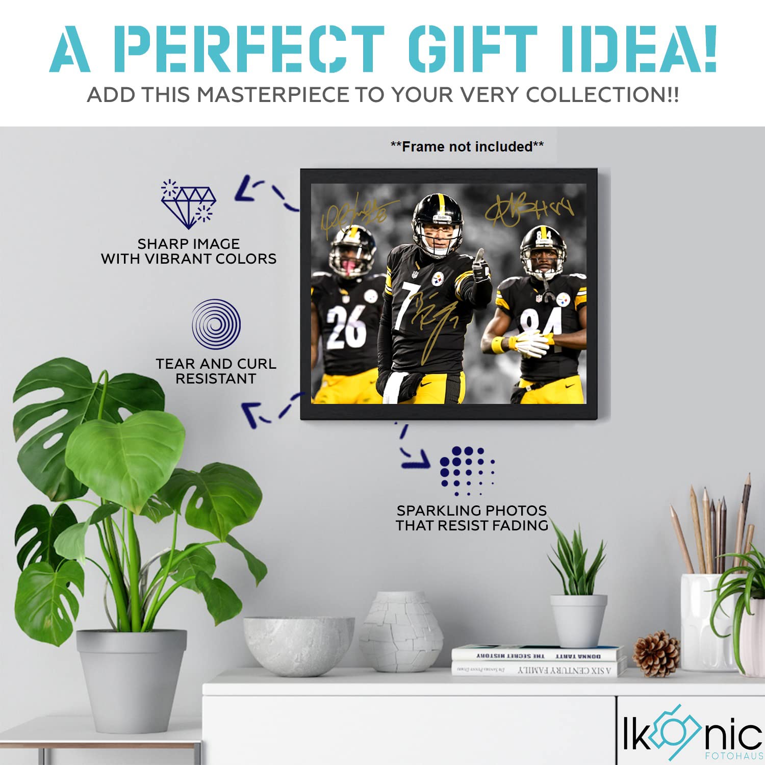 Amazon.com: Ikonic Fotohaus Ben Roethlisberger Antonio Brown Le