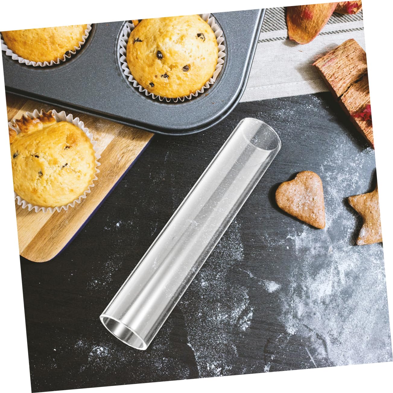 DONFAMDS Runder Transparenter Keksteigformer Acryl 40mm Mit Antihaftbeschichtung Zum Formen Und Aufbewahren Von Keksteig Für Cranberry Kekse Und Backzubehör Küche, Haushalt & Wohnen