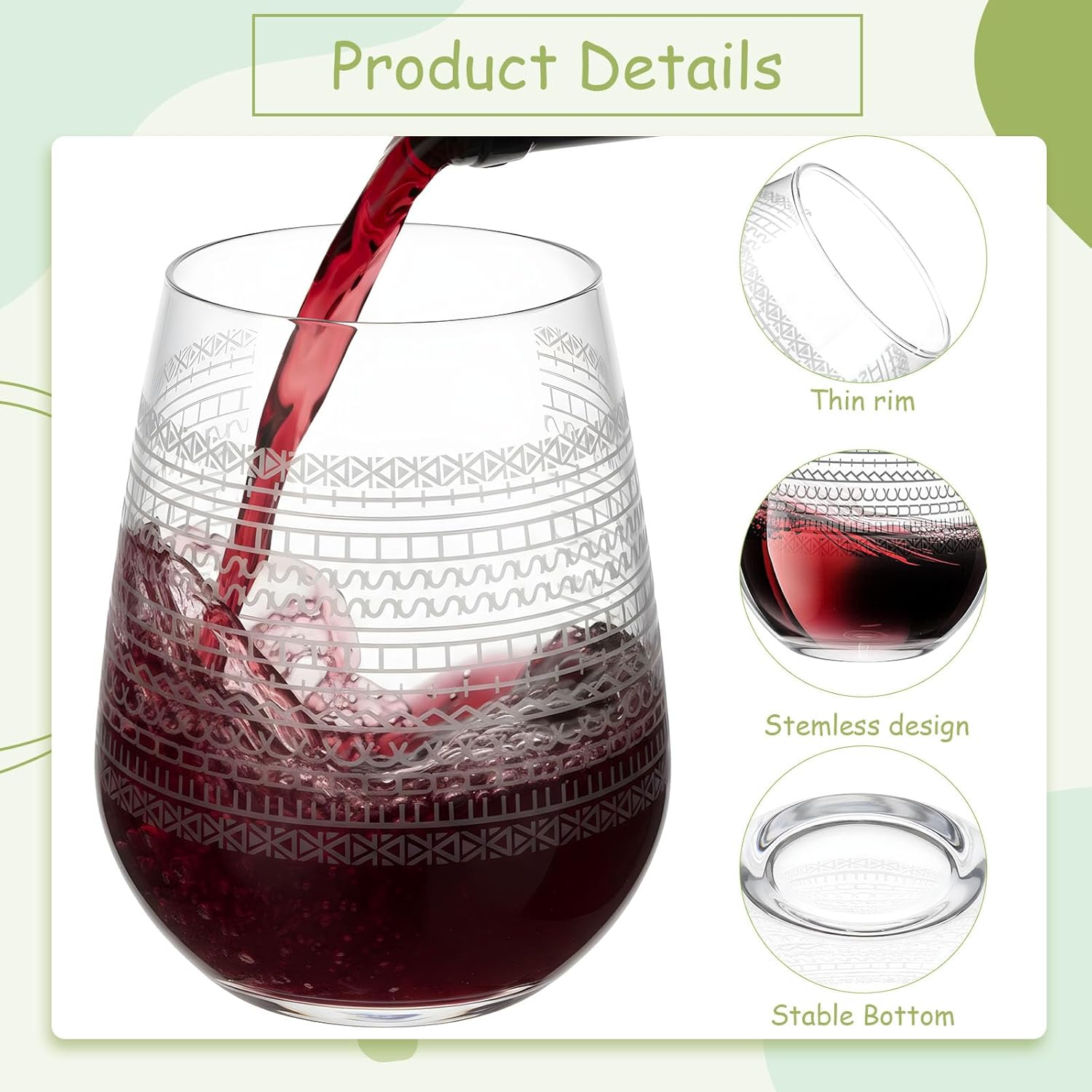 Vesici 2 Pack 17oz Hidden Message Funny Stemless Wine Glass for Women Graduation Gift Birthday Wine Gift Sarcastic Gag Presents for Family Women Men Office Friend Coworkers Friend