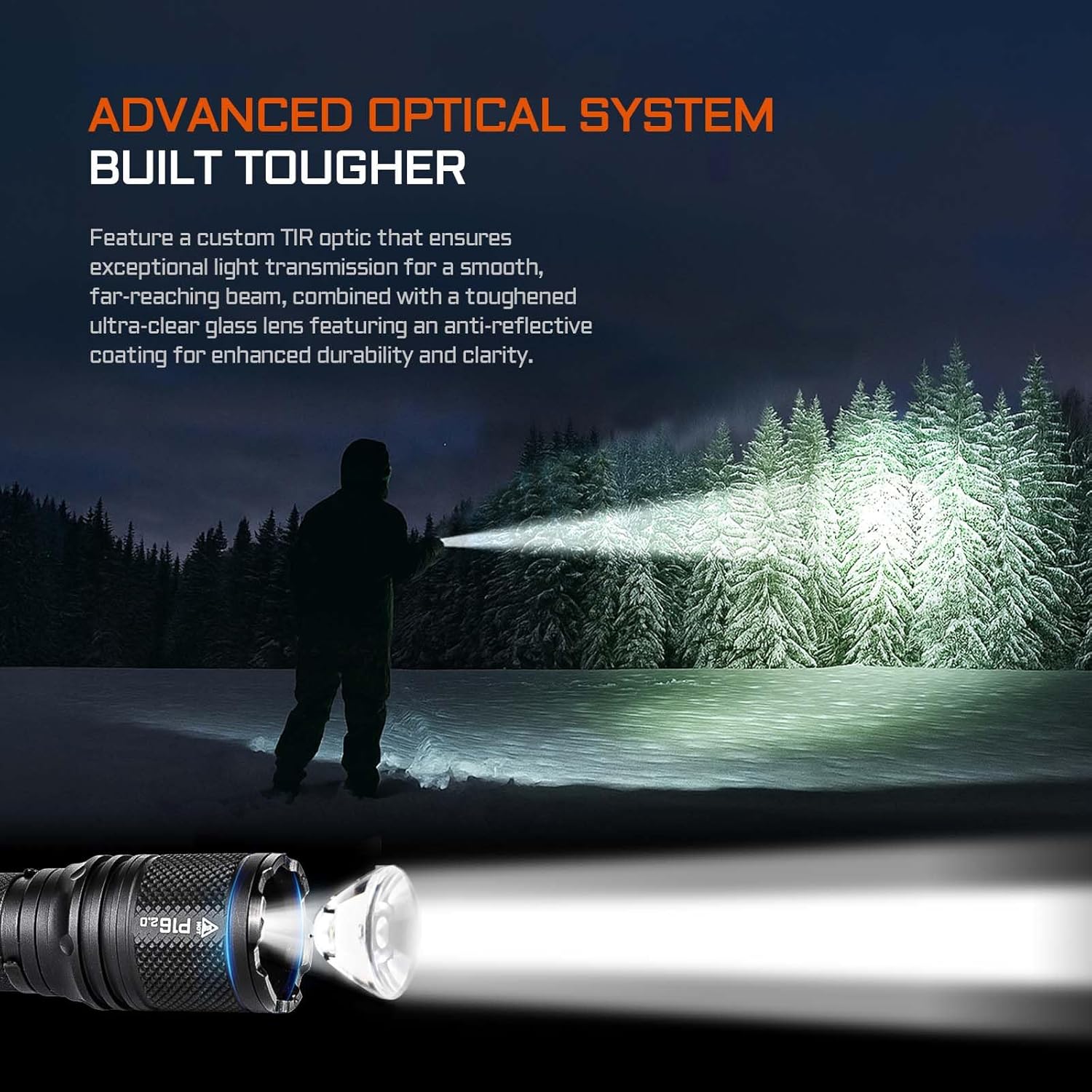 ACEBEAM P16 2.0 3000 High Lumens Flashlight Rechargeable, Tactical EDC Flashlight with Dual Tail Switch, 543M Long Range LED Flashlights with TIR Lens, Super Bright Flash Light for for Emergency, Home