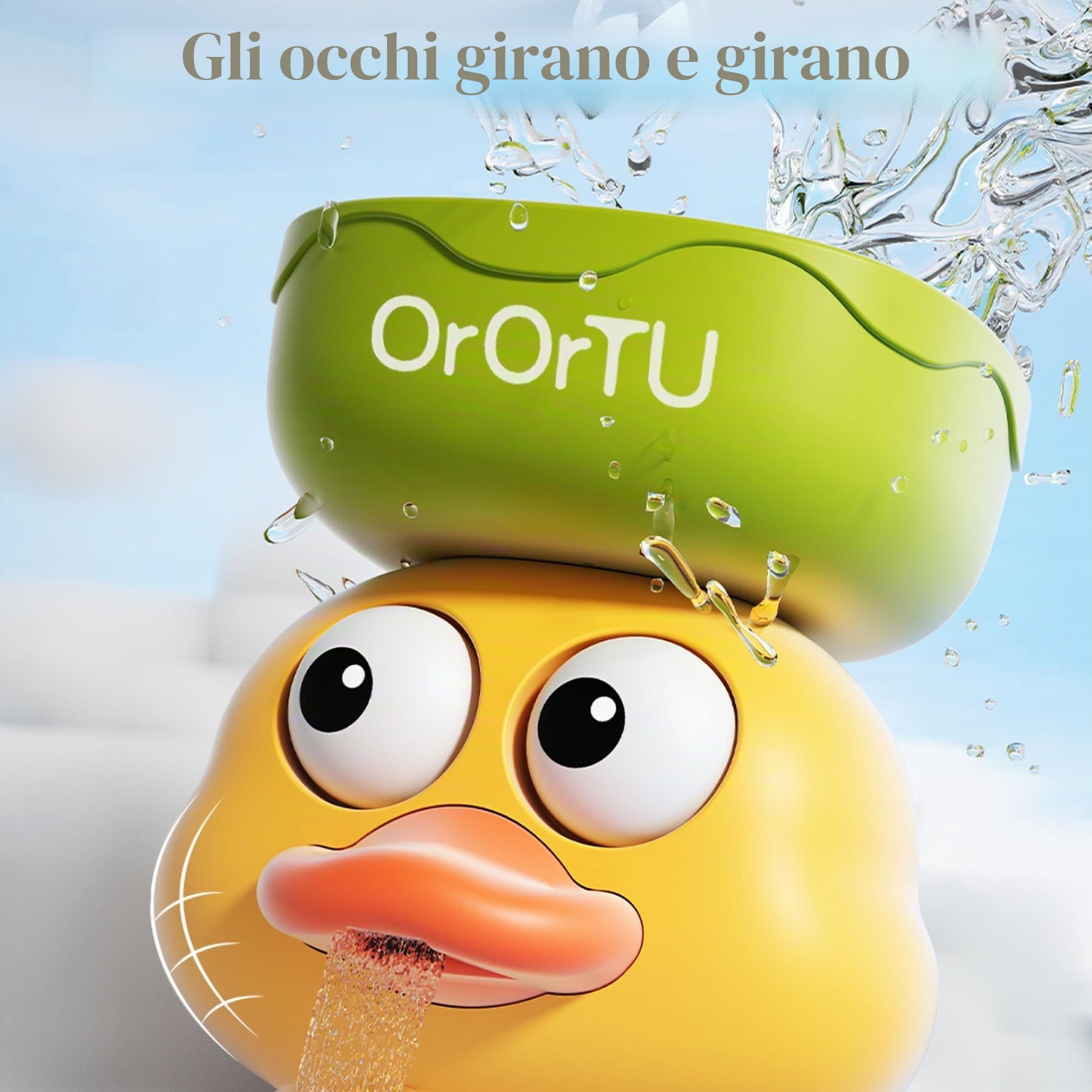 OR OR TU Giocattoli da Bagno per Bambini, Mulino ad acqua rotante con Ventose, Giocattoli da Bagno a vento per doccia per Bambini