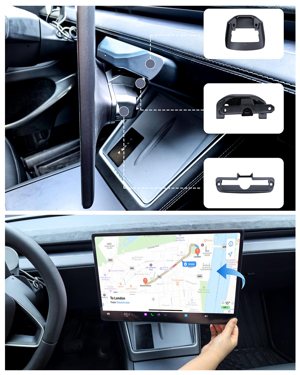 Support Pivotant pour Tesla Model Y Juniper et Model 3 Highland