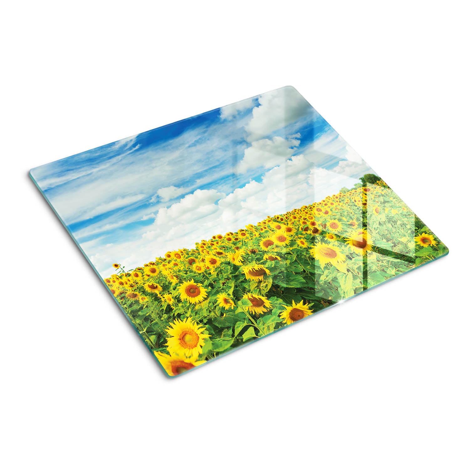 Protège-plan de travail champ de tournesols pour embellir et agrandir votre cuisine moderne