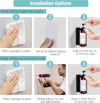 Plastic Shampoo Dispenser Body Wash Dispenser Wall Mount for Home