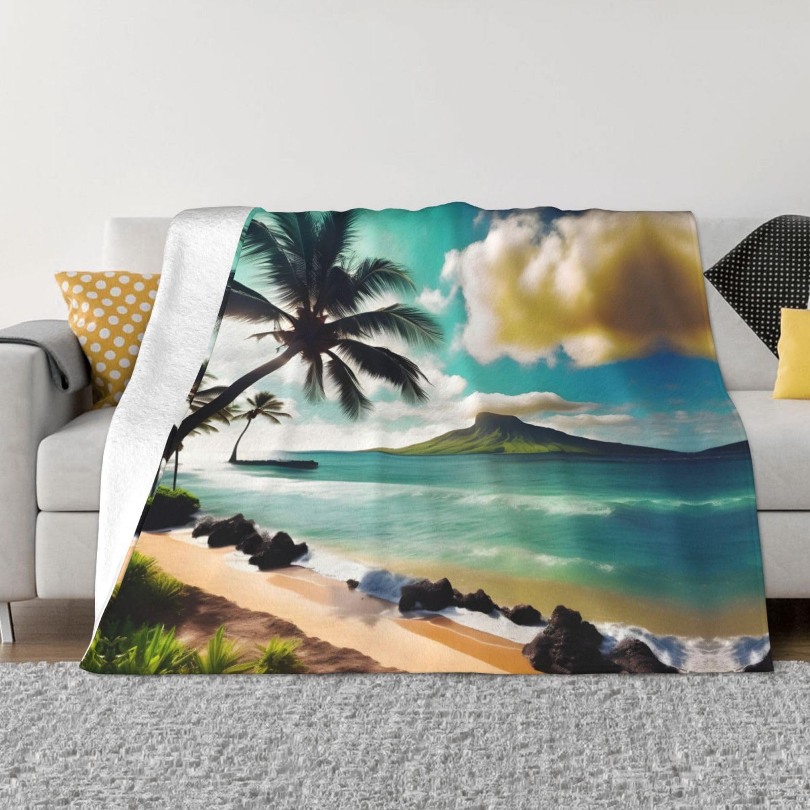 Plaid en flanelle tropicale OdDdot pour une ambiance cocooning dans votre salon ou chambre
