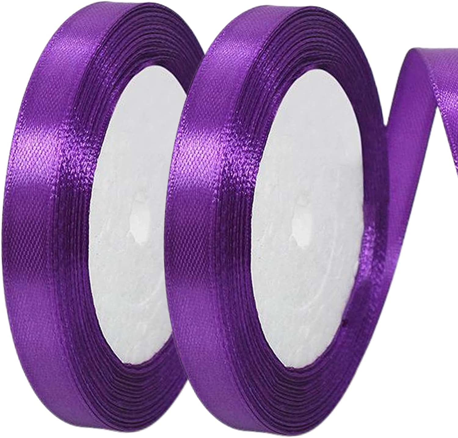 C.E. Pattberg Satin Violet, Rouleau De 50 M De Ruban Satinée Pour Emballage Cadeau, Largeur 6 Mm, Accessoire De Décoration Et Bricolage, Ruban Décoratif Pour Présents, En Toute Occasion