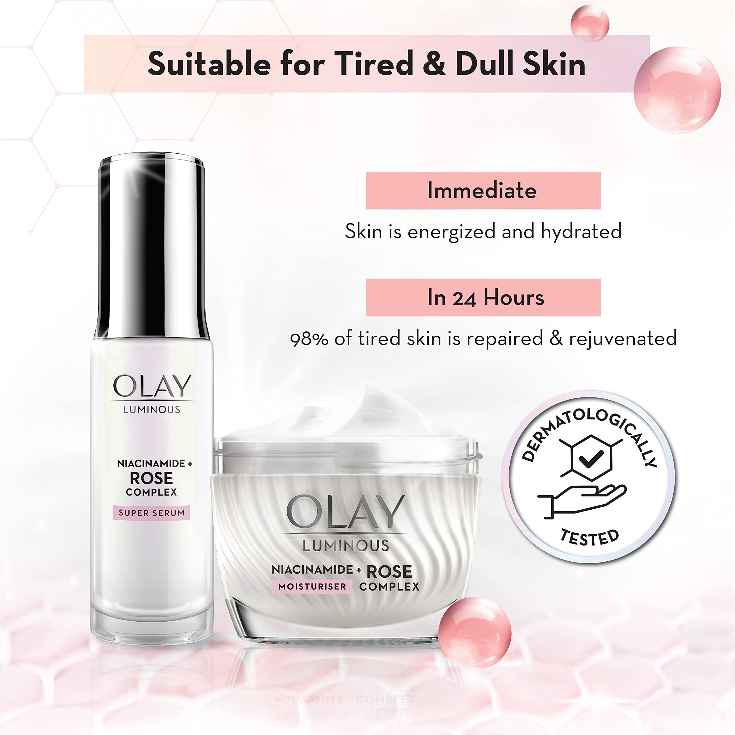 Amazon | Olay Luminous Niacinamide Rose Complex Moisturiser 50g 