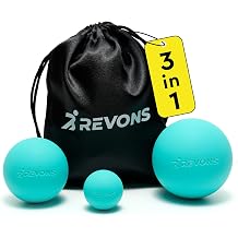 3 in 1 Massage Ball Set 2.5", 1.9" & 1.2" Firm Silicone Balls for Myofascial Release, Trigger Point Therapy, Back & Foot Pain Relief, Face Fitness, Yoga, Deep Tissue Recovery Turquoise