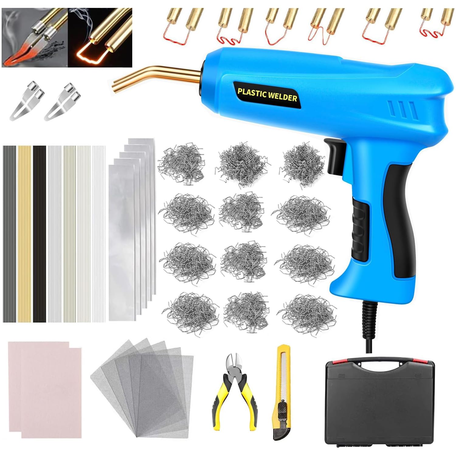 100 W Kunststof Lassen, 2-in-1 Kunststof Reparatieset Lasstaven Soldeerijzeren Soldeer