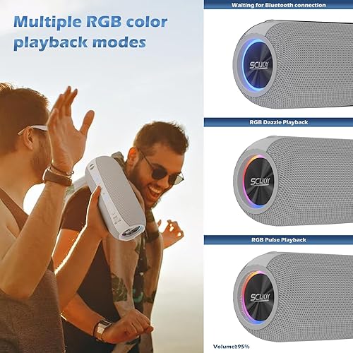 Miniatura 6 de Altavoces Bluetooth, altavoces Bluetooth de 40 W inalámbricos con sonido estéreo, altavoces portátiles IPX7 impermeables para exteriores con