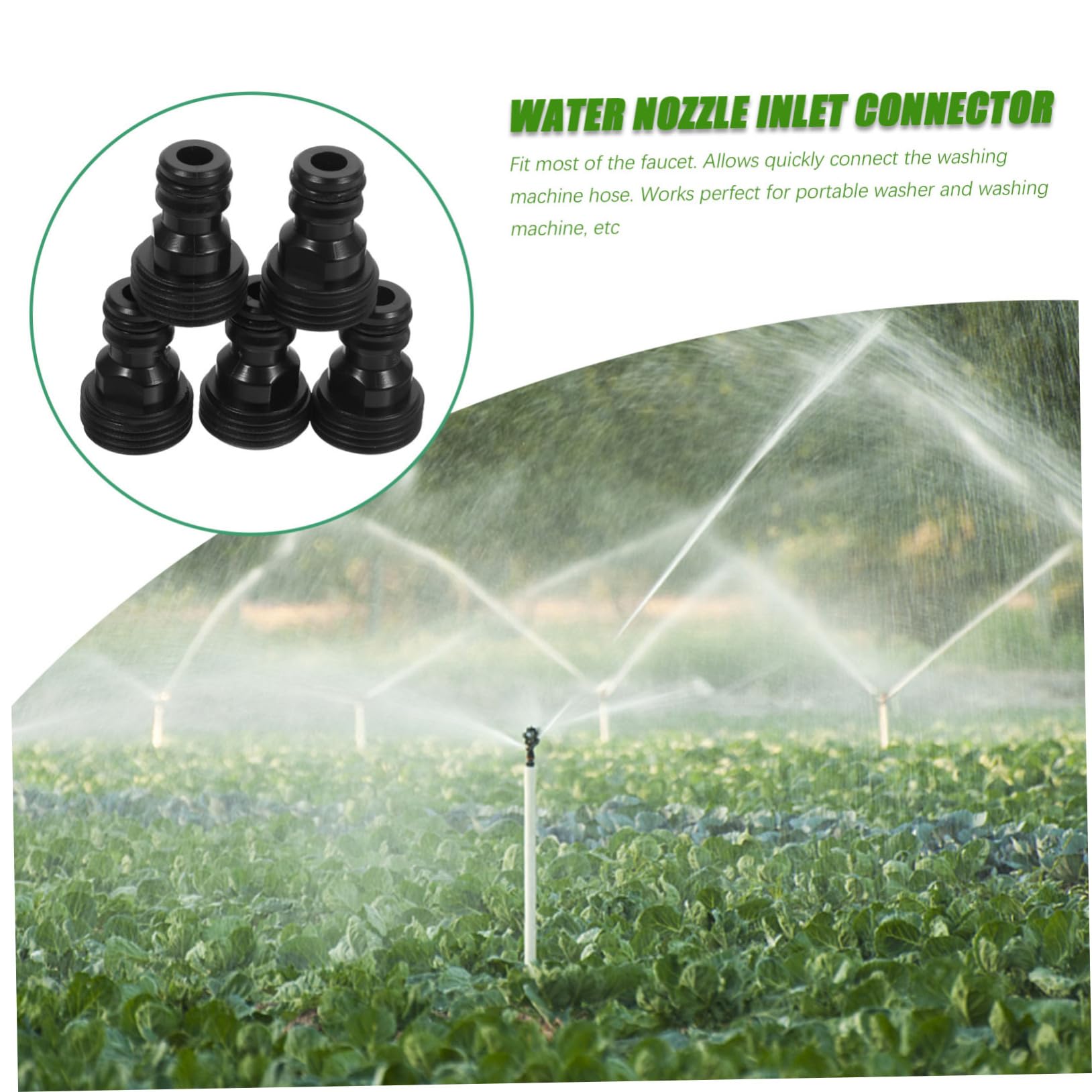 BESPORTBLE 5 Juegos Adaptador De Lavadora Manguera De Remojo Conector De Manguera Accesorios De Manguera Adaptador De Grifo A Manguera Válvula De Agua Boquilla El Plastico Black 5 Piezas * 5