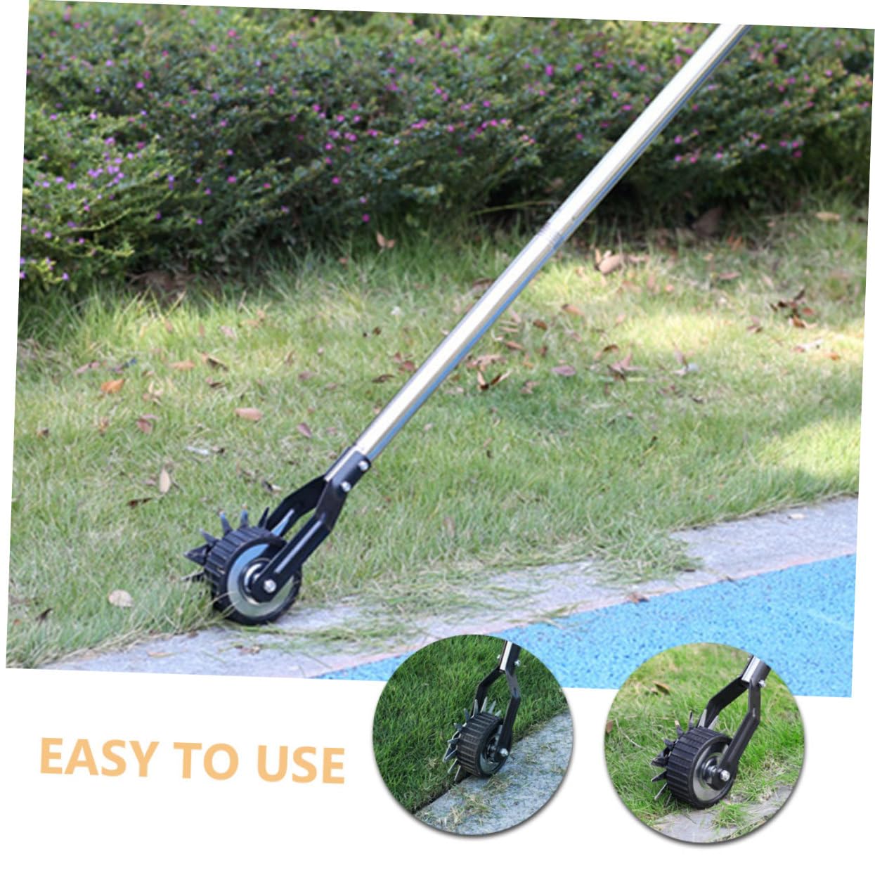 POPETPOP Bordatore Manuale per Prato in Metallo Ruote Rotanti, Attrezzo Portatile per Bordatura Giardino, Utensile Pratico per Molatrice e Accessori Trimmer, per Cura e Rifinitura