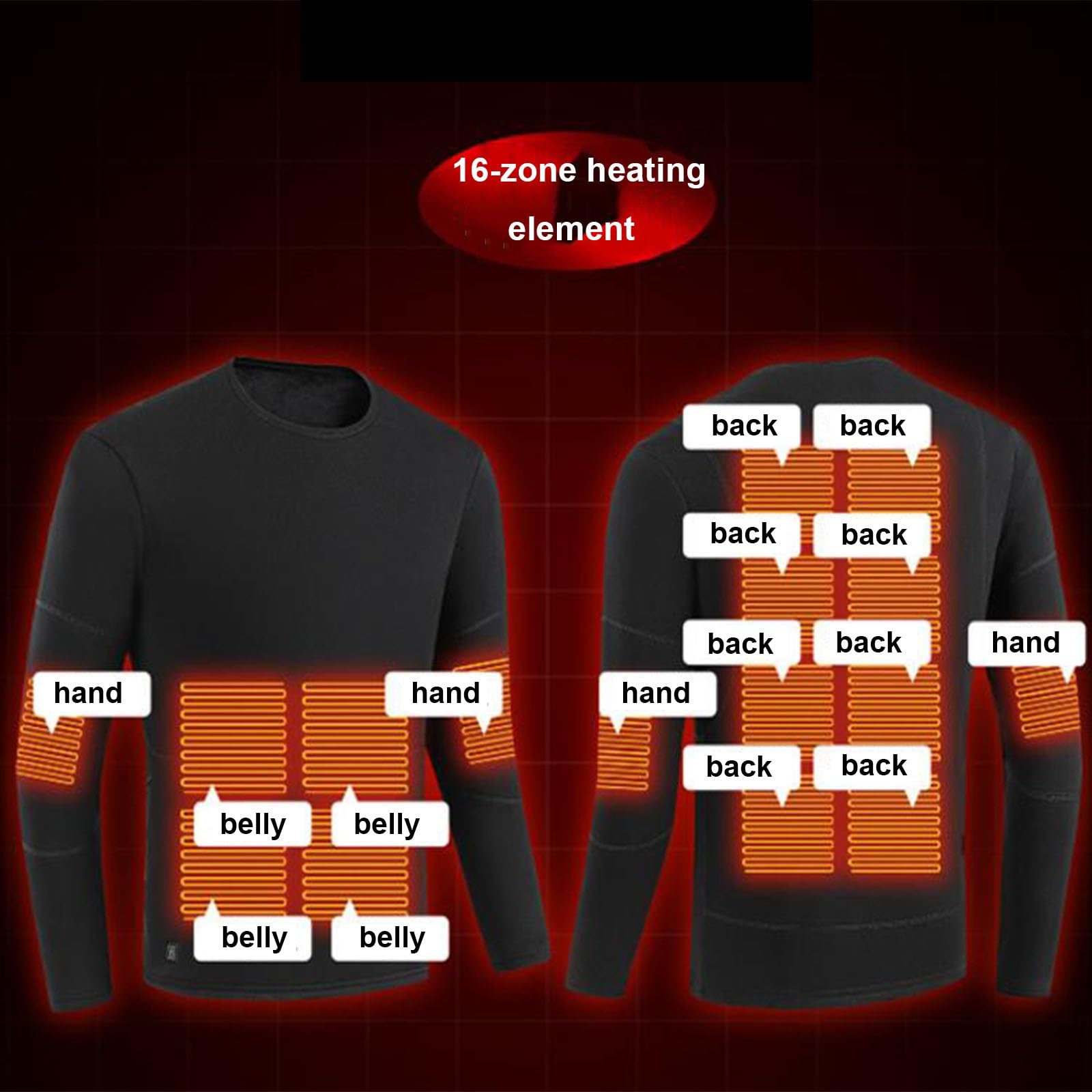 Ropa Interior Calefactable Mujer & Hombre, 28 Zonas Inteligente con Calefacción, Calefacción USB Ropa Interior Térmica Camisas y Pantalones de Capa Base