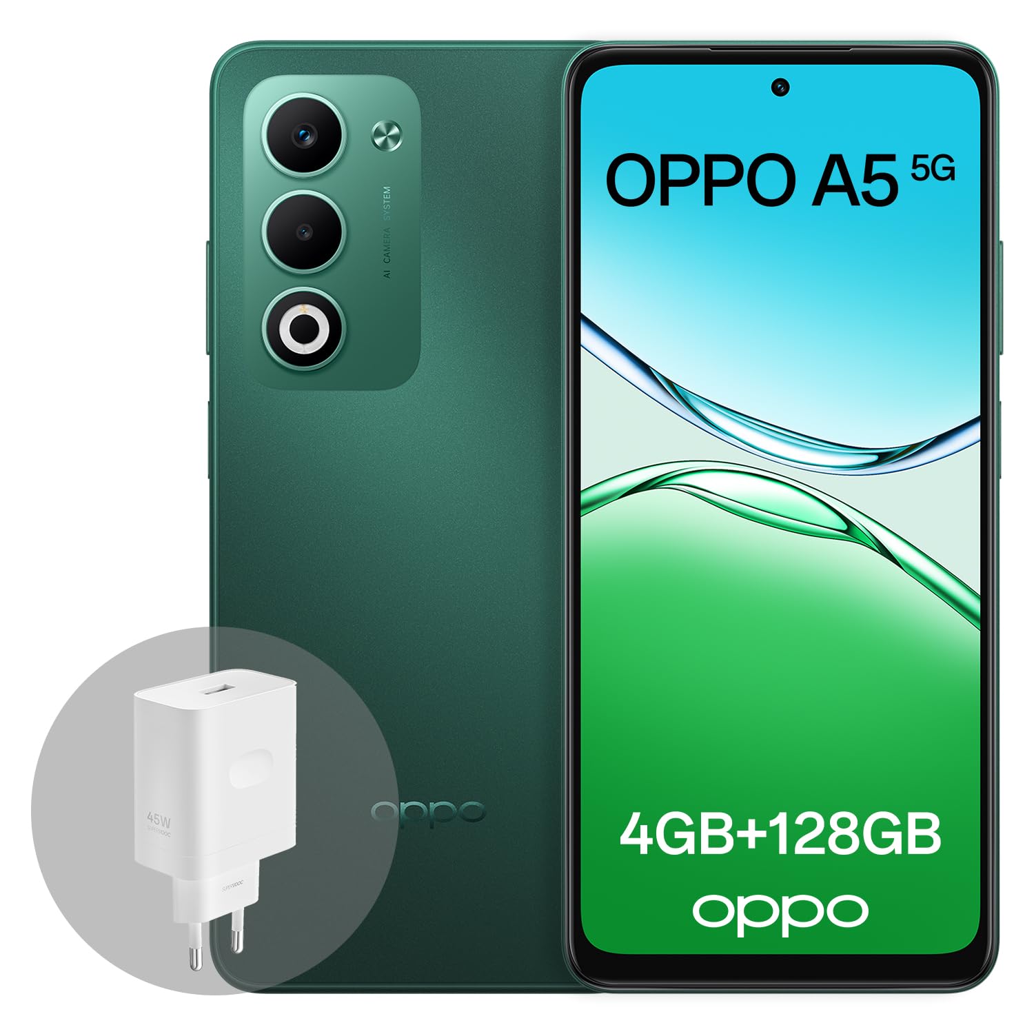OPPO A5 5G 4GB RAM + 128GB ROM, Smartphone Desbloqueado con IA