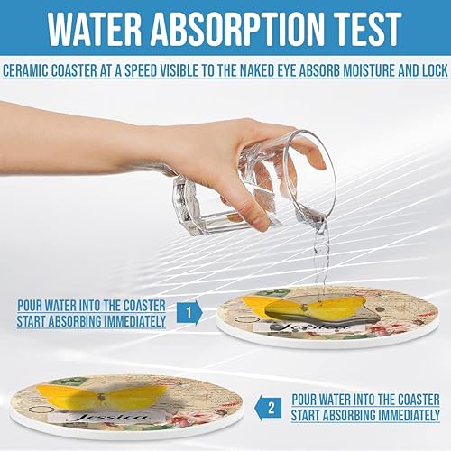 Miniatura 3 de Paquete de 6 posavasos personalizados con diseño de mariposa, regalos de inauguración de la casa para el nuevo hogar, para mujeres y adultos, base