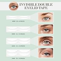 Vista 3 de Cinta para párpados, 480 tiras levantadoras de párpados, cinta de párpados para ojos con capucha invisible, cinta impermeable de doble párpado