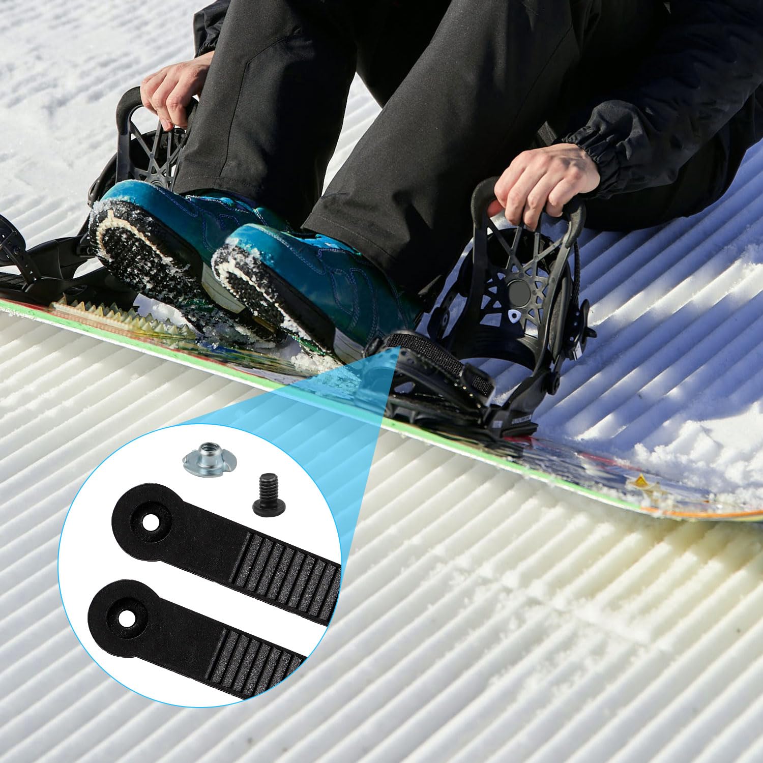 Lot de 8 Attacchi Snowboard, Sangles d'Échelle de Remplacement pour Fixations