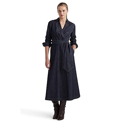 Lauren Ralph Lauren Denim Surplice Midi Dress Women