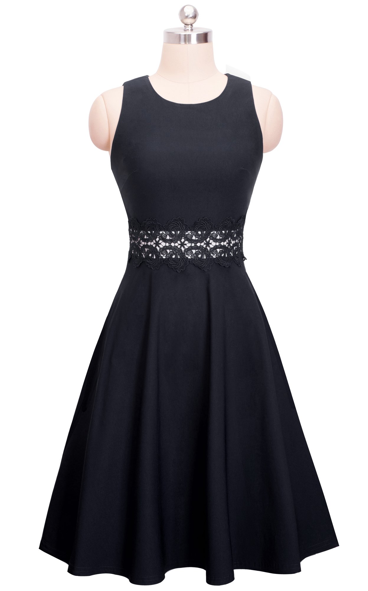 HOMEYEE Vestido de cóctel sin Mangas Bordado de la Vendimia de Las Mujeres UKA079