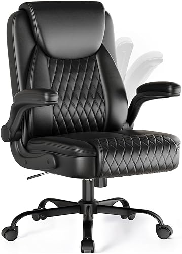 COMHOMA Leather Office Chair Ergonomic Computer Gaming Chair with Comfy Back Support, Executive Mid-Back,Small Gmaing Chair with Adjustable Armrests, for Short People Use, Rolling Swivel for Adults