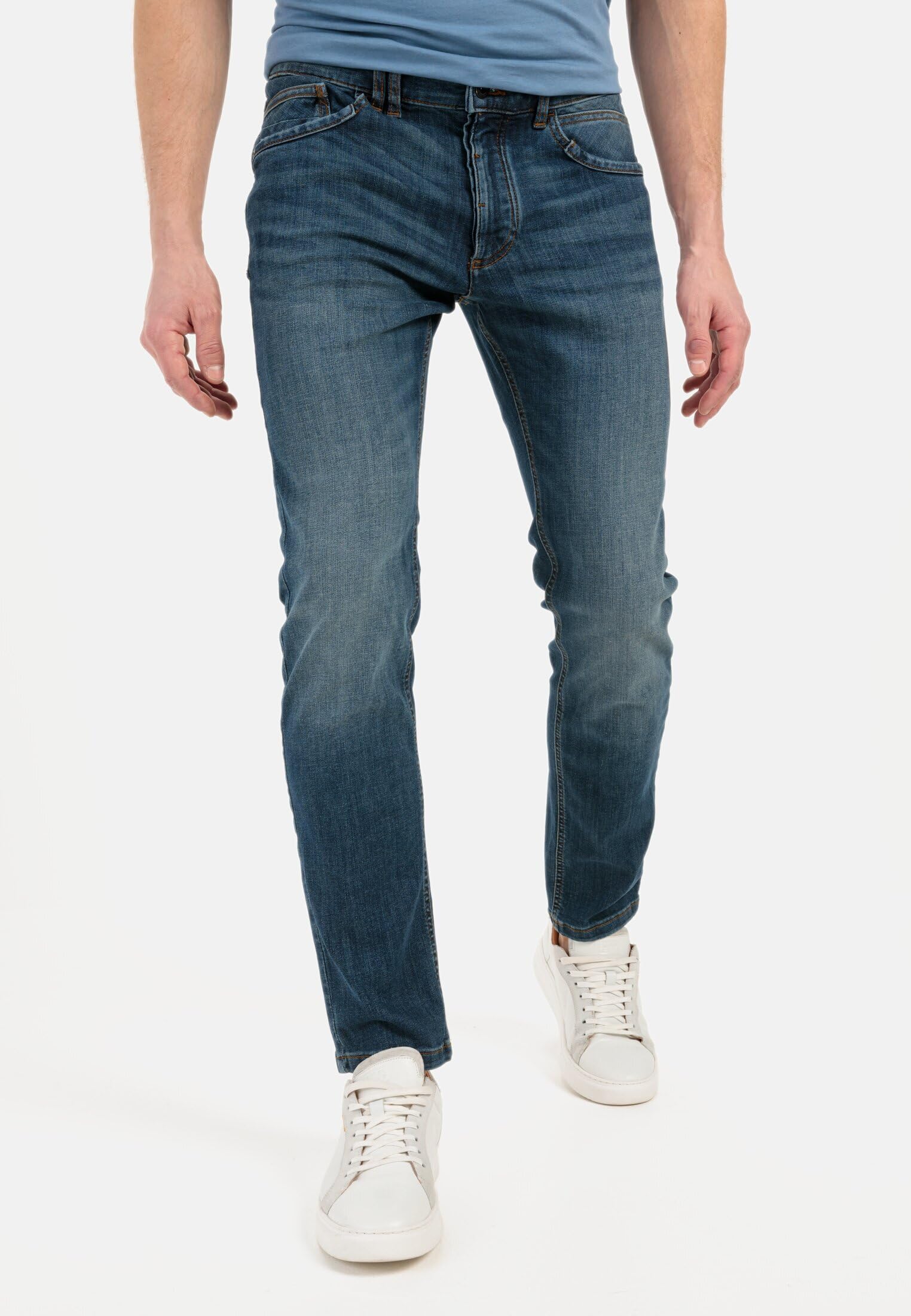 camel active Herren Slim Fit fleXXXactive® Jeans | bequeme Slim Fit Jeans mit Logo-Stick auf einer der Gesäßtaschen als 5-Pocket Hose