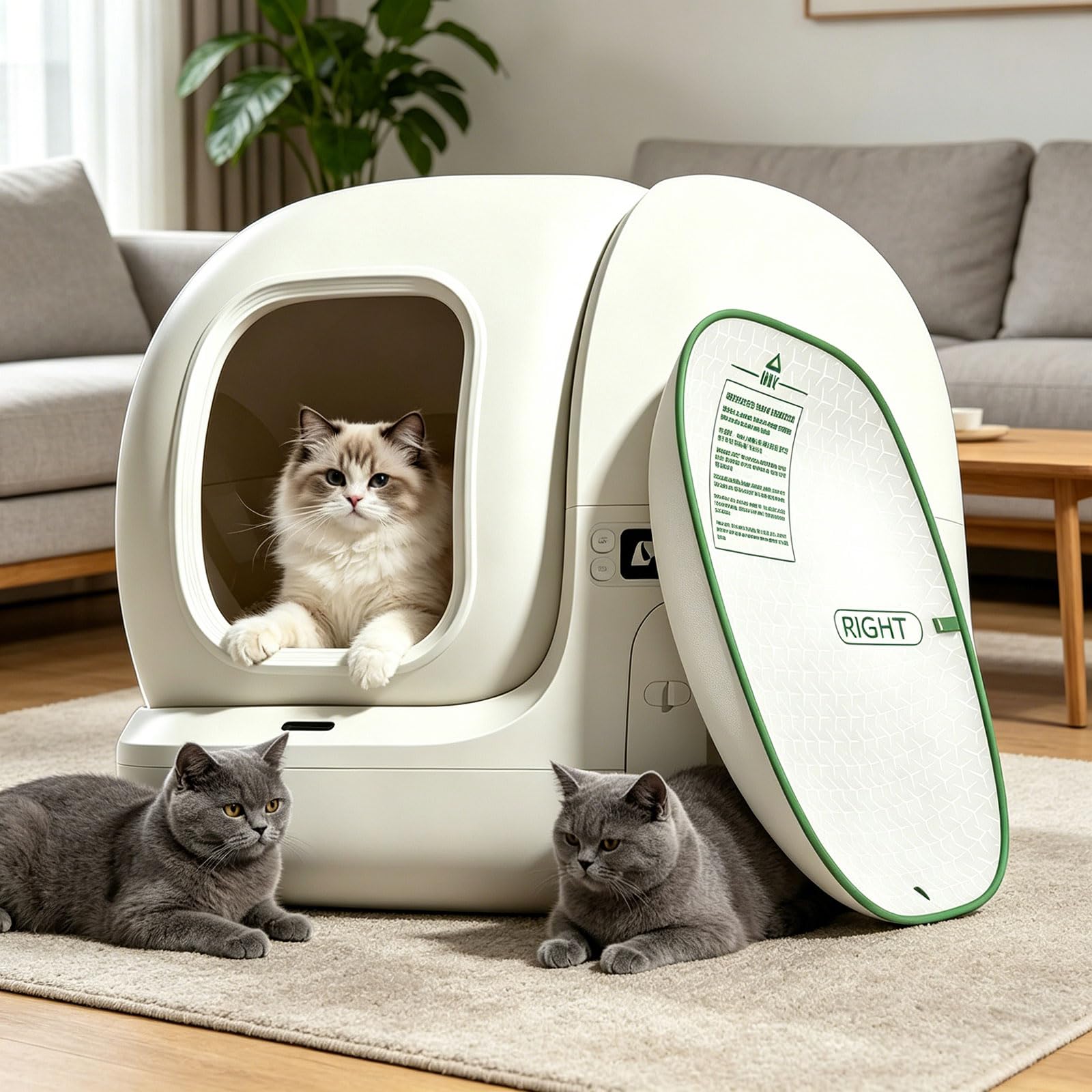 PANGBOER Ersatzpolster für Katzentoilette aus Oxford Stoff, 40 x 40 cm, passgenaue Einlage mit Links RECHTS Einrichtungsmarkierungen für die tägliche Pflege