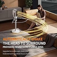 Vista 3 de 1500W Smart Space Heater with Thermostat, 120° Oscillation & Tilt Adjustment, Remote Control, Timer, Safety Protections, Quiet Portable Electric