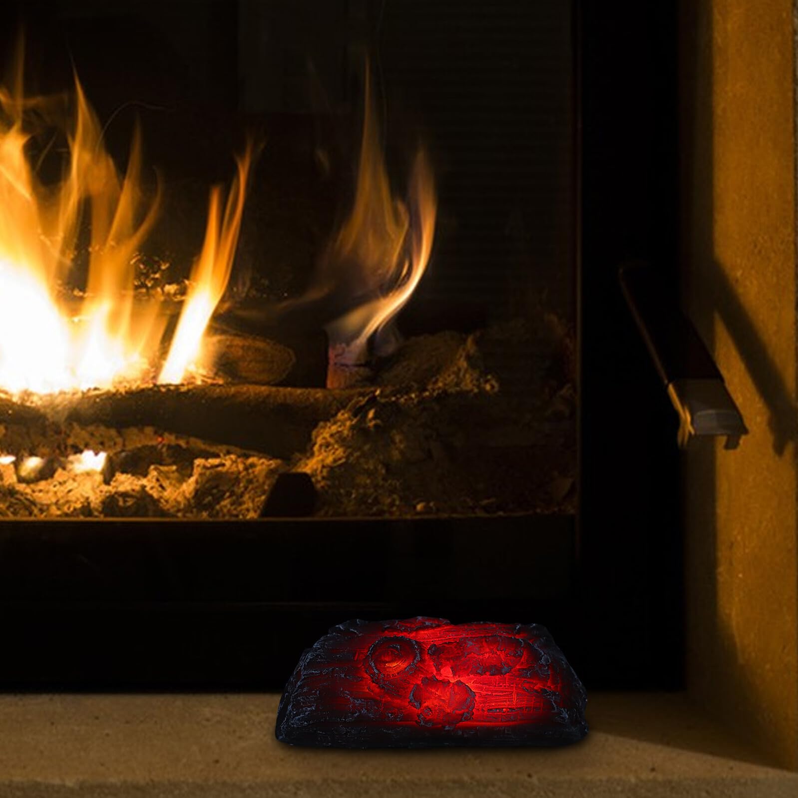 Ceppi per Caminetto Elettrico Luce LED Effetto Fiamma Artificiale 3D, Tronchi Decorativi Senza Fiamma per Decorazioni Interne Sicure, Atmosfera Accogliente per Soggiorno e Natale