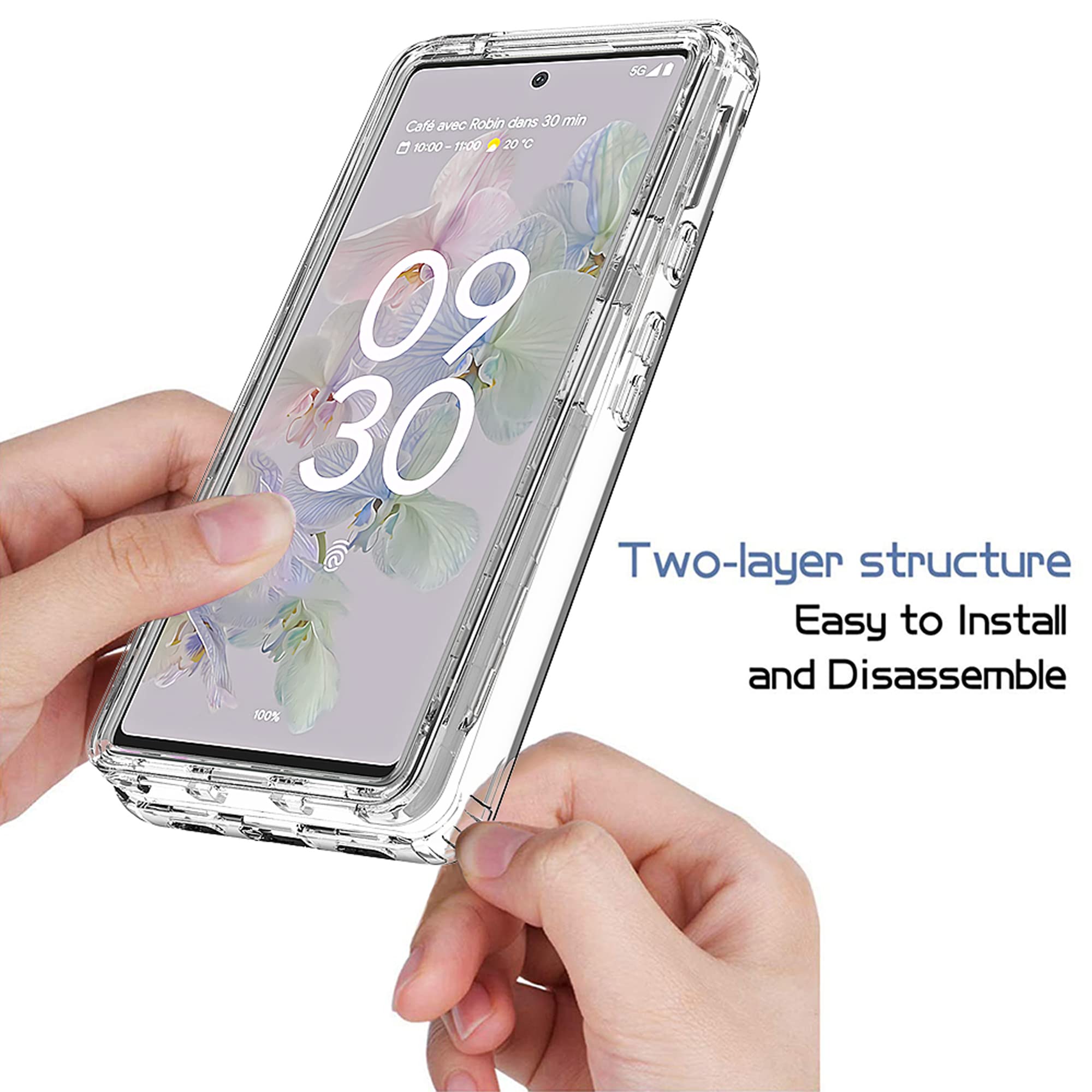 Transparente TPU-Hülle Für Google Pixel 6 – Stoßfest, Mit Displayschutz Und 360° Schutz – Kristallklar
